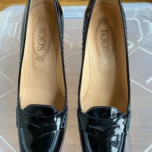 Tod’s Patent Leather High Heel Loafers